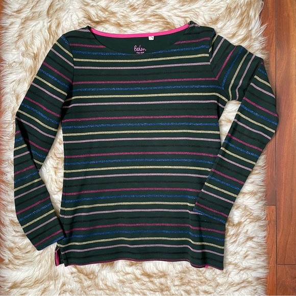 Boden long sleeve metallic stripe top - Picture 3 of 7